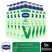 Load image into Gallery viewer, Vaseline Intensive Care Aloe Soothe Body Lotion, 9 pack, 600ml for Dry Skin Care
