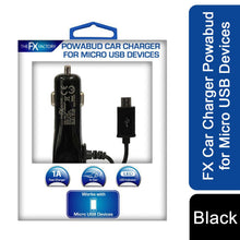 Load image into Gallery viewer, FX Car Charger Powabud for Micro USB Devices Simply Plug In The USB Power Cable
