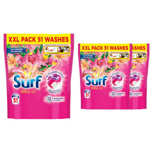 Load image into Gallery viewer, Surf 3 in 1 Laundry Washing Detergent Capsules Tropical Lily, 153 Washes