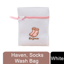 Load image into Gallery viewer, Haven Zippered Mesh Laundry Clothes Washing Bag,  White