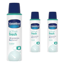 Load image into Gallery viewer, Vaseline ProDerma Active Fresh Antiperspirant Deodorant Spray 150ml, 3 Pack