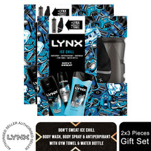 Load image into Gallery viewer, Lynx DON'T SWEAT Ice Chill Collection Gift Set for Him with Gym Towel &amp; Bottle