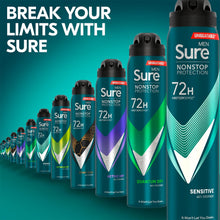 Load image into Gallery viewer, Sure Men Anti-Perspirant 72H Nonstop Protection Sensitive Deodorant, 3x250ml