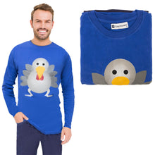 Load image into Gallery viewer, RJM Mens Christmas Turkey Pyjama Set Blue Medium Funny Festive Winter