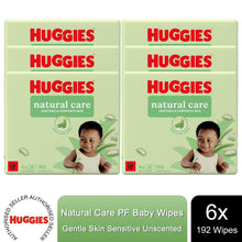 Load image into Gallery viewer, 6 Packs Huggies Natural Care PF Baby Wipes Sensitive Unscented 1152 Baby Wipes