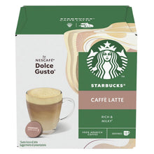 Load image into Gallery viewer, Nescafe Dolce Gusto Starbucks Coffee Pods Caps Box of 12 Caffe Latte