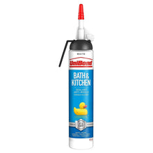 Load image into Gallery viewer, UniBond Mould Resistant Bath &amp; Kitchen Silicone Sealant White, 208g, 2pk