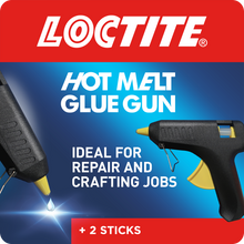 Load image into Gallery viewer, Loctite Hot Melt Glue Gun for Crafts &amp; Repairs with 2x Glue Stick Refills, Black