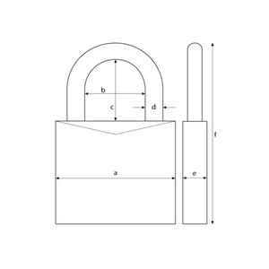 90RK/50 TITALIUM Padlock Closed Shackle Carded