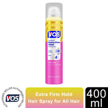 Load image into Gallery viewer, VO5 Invisible Firm Hold Hair Spray with 24 Hours Humidity Protection, 400ml