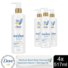 Load image into Gallery viewer, Dove Body Love Moisture Boost Body Cleanser with Hyaluronic Acid 517ml, 4 Pack