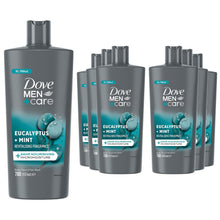 Load image into Gallery viewer, Dove Men+Care 3-in-1 Hair, Face and Body Wash Eucalyptus + Mint 700ml, 6 Pack