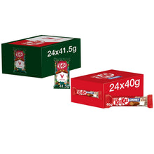 Load image into Gallery viewer, Nestle Chocolate Bar, KitKat Vegan 24x41.5g &amp; KitKat Chunky Milk 24x40g