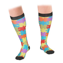 Load image into Gallery viewer, Flo Knee High Compression Socks Bright Pattern Support Travel Sports S/M or L/XL