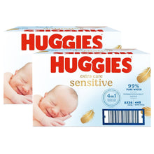 Load image into Gallery viewer, Huggies Pure Extra Care Sensitive Fragrance-Free Baby Wipes with 99% Pure Water