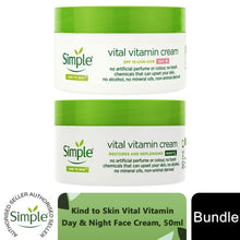 Load image into Gallery viewer, Simple Kind to Skin Face Cream Range - Day SPF15 or Night Cream, Hydrating, 50ml