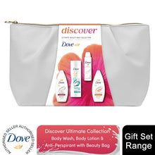 Load image into Gallery viewer, Dove Discover Ultimate Beauty Bag Gift Set , Body Wash, Deodorant &amp; Lotion