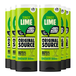 Original Source Vegan Shower Gel with 100% natural Fragrance 500ml, 6 Pack