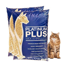 Load image into Gallery viewer, Platinum Plus Clumping Cat Litter 60L Bag Softwood for Cat, Kitten &amp; Small Pets
