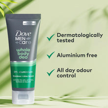 Load image into Gallery viewer, Dove Men+Care Whole Body Deodorant Odour Control Cream Bamboo &amp; Aloe 75ml, 6pk