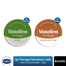 Load image into Gallery viewer, Vaseline Lip Therapy Aloe Vera Cocoa Butter Petroleum Jelly 8x20g Bundle