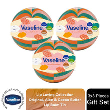 Load image into Gallery viewer, Vaseline Lip Loving Collection 3 Pieces Lip Balm Tin Gift Set for Her