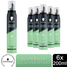 Load image into Gallery viewer, Schwarzkopf Styling Mousee Volume HL4, 200ml Strong Hold Foam for Curly Hair, 6 Pack