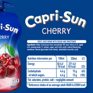 Capri Sun Cherry Juice with Vitamins & Antioxidants - No Preservatives, 60x330ml