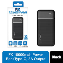 Load image into Gallery viewer, FX 10,000 mAh Powerbank with Type-C 3A Output, Black