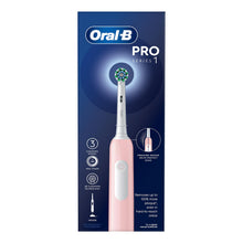 Load image into Gallery viewer, Oral-B Pro 1 Cross-Action Electric Rechargeable Toothbrush with 3 Modes, Pink