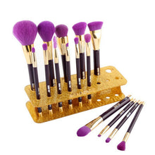 Load image into Gallery viewer, Envie Makeup Brush Holder Gold 15 Hole Stand Cosmetic Organiser Storage