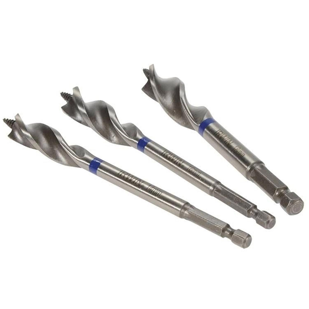 Blue Groove Wood Power Bit Set, 3 Piece 14 16 & 18mm