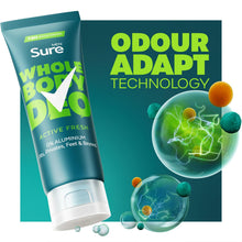 Load image into Gallery viewer, Sure Men Whole Body Deodorant Cream Active Fresh w/ 72H Odour Control 75ml, 6 Pk