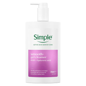 Simple Smooth+ Gel Facial Cleanser Softening Daily Face Wash 240ml, 3 Pack