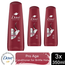 Load image into Gallery viewer, Dove Nourishing Conditioner Pro-Age for Brittle &amp; Damaged Hair 350ml, 3 Pack