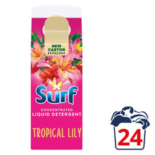 Load image into Gallery viewer, Surf Liquid Detergent Tropical Lily 24 Washes Deep Fabric Clean 648ml, 6pk