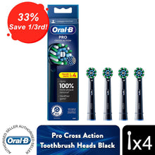 Load image into Gallery viewer, Oral-B Cross Action Black X-Filaments Toothbrush Replacement Heads, Pack of 4