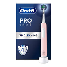 Load image into Gallery viewer, Oral-B Pro 1 Cross-Action Electric Rechargeable Toothbrush with 3 Modes, Pink