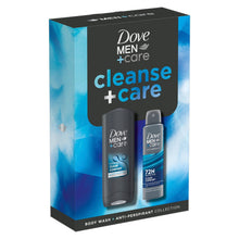 Load image into Gallery viewer, Dove Men+Care Gift Set Cleanse+Care Duo Bodywash &amp; Advanced Antiperspirant