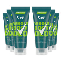 Load image into Gallery viewer, Sure Men Whole Body Deodorant Cream Active Fresh w/ 72H Odour Control 75ml, 6 Pk