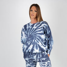 Load image into Gallery viewer, Wellworth Womens Blue Tie Dye Sweatshirt Size L Soft Casual Pullover Jumper