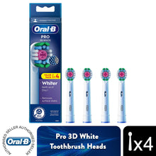 Load image into Gallery viewer, Oral-B 3D White X-Filaments Power Toothbrush Refill Replacement Heads, Pack of 4
