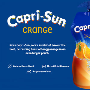 Capri Sun Kids Orange Juice Drink, Healthy Fruit Beverage with Vit C- 15x330ml