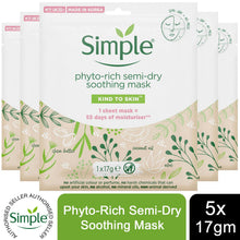 Load image into Gallery viewer, 5x of Simple Kind to Skin Moisturising &amp; Hydrating Sheet Mask with NaturalFibers