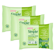 Load image into Gallery viewer, Simple Kind to Skin Double Sided Cleansing Biodegradable Facial Wipes, 25pcs