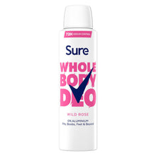 Load image into Gallery viewer, Sure Women Wild Rose Whole Body Deodorant Spray Aluminium Free 150ml, 6 Pack