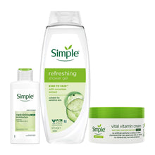 Load image into Gallery viewer, Simple Night Cream Rich Moisturiser &amp; Shower Gel 675ml Bundle