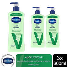 Load image into Gallery viewer, Vaseline Intensive Care Aloe Soothe Body Lotion, 3 pack, 600ml for Dry Skin Care