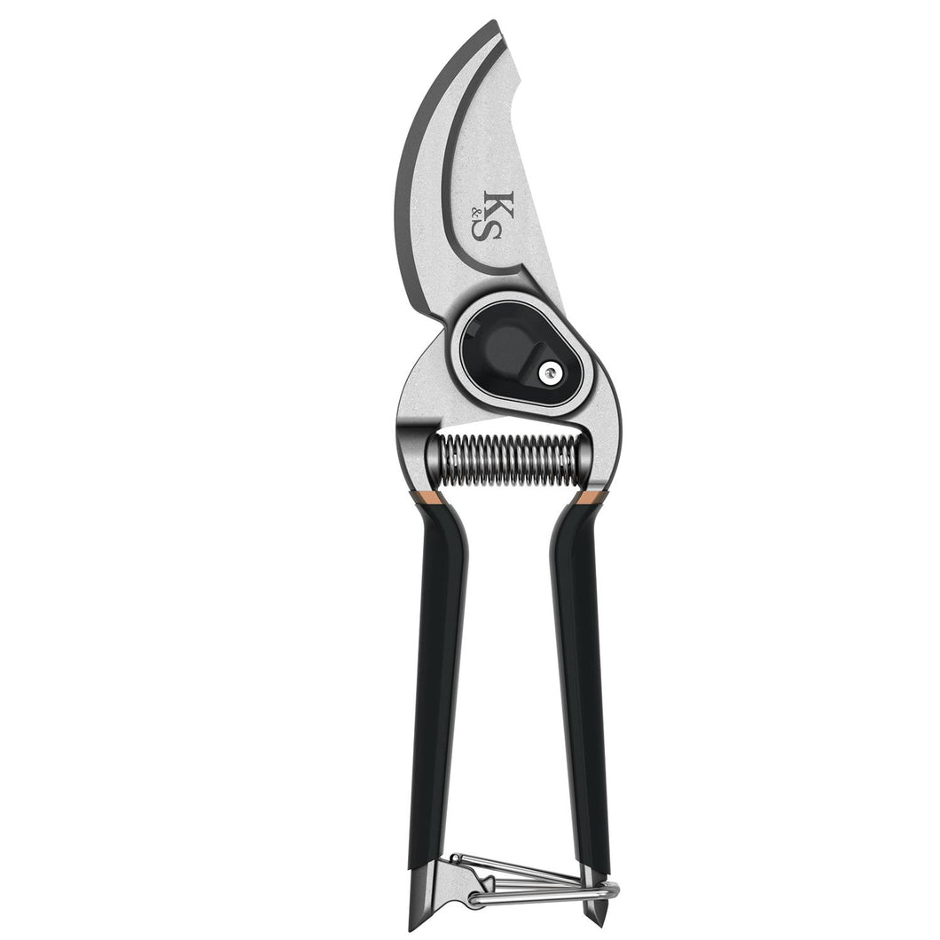 Kent & Stowe Traditional Bypass Secateurs with High Quality Carbon Steel Blades