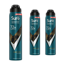 Load image into Gallery viewer, Sure Men Anti-perspirant 72H Nonstop Protection Sport Cool Deodorant, 3x250ml